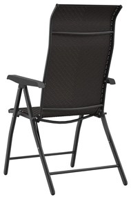 Cadeiras de jardim dobráveis 8 pcs vime PE cor preto café