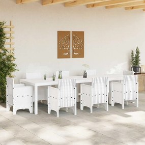 Mesa de Jardim Branca 300x100x73 cm Poly Rattan