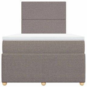 Cama boxspring c/ colchão 120x190cm tecido castanho-acinzentado