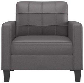 Poltrona 60 cm couro artificial cinzento