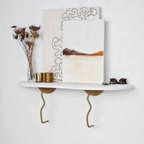 Prateleira de Parede Edera – Dourado e Branco – 99 cm x 22 cm