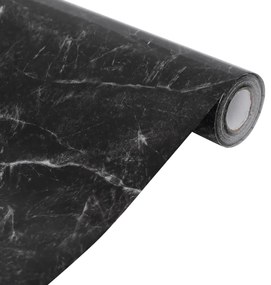 Autocolantes para móveis 90x500 cm PVC preto mármore