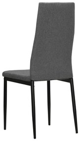 Cadeiras de jantar 2 pcs tecido cinzento-claro