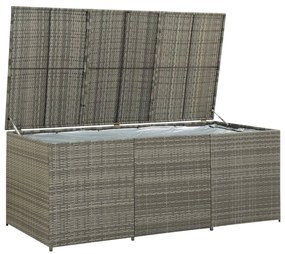 Caixa de arrumação para jardim 180x90x70 cm vime PE cinzento