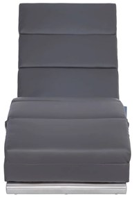Chaise longue de massagens couro artificial cinzento