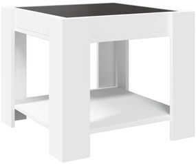 Mesa de centro c/ LEDs 53x53x45 cm derivados de madeira branco