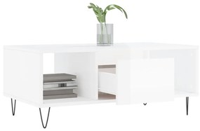 Mesa de centro 90x50x36,5 cm derivados madeira branco brilhante