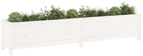 Canteiro elevado de jardim 199,5x40x39 cm pinho maciço branco