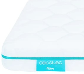 Colchão de berço Flow BabyDream com espuma de 25 kg/m3 e capa amovível com fecho lavável 120 x 60 x 12 cm