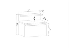 Mesa de Cabeceira Alice – Carvalho – 39,8x31,9x35 cm