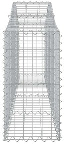 Cestos gabião arqueados 2 pcs 200x30x60/80 cm ferro galvanizado