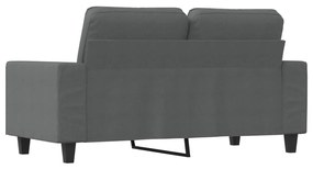 Sofá de 2 lugares em tecido 120 cm cinzento-escuro