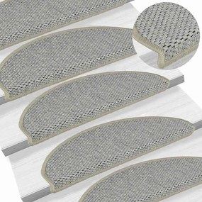 Tapetes escada adesivos aspeto sisal 30 pcs verde-claro