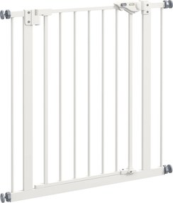 PawHut Portão de proteção para cães, grade de separação, grade de proteção para animais de estimação, metal, plástico, 74-80 cm, Branco | Aosom Portugal