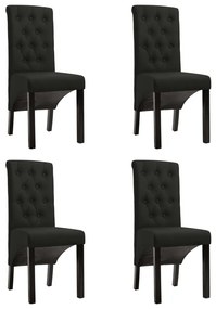 276975 vidaXL Cadeiras de jantar 4 pcs tecido preto