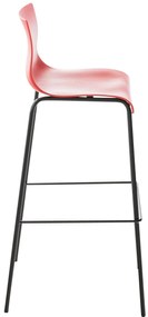 Conjunto de 2 bancos de bar Hoover em plástico e com estrutura preta 43 x 100 x 48 cm Vermelho