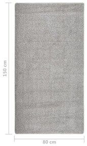 Tapete shaggy 80x150 cm antiderrapante cinzento-claro