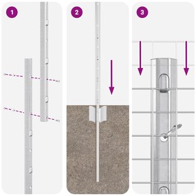 Conjunto de Cerca de Arame de Galinha Conjunto de 2 Aço Galvanizado