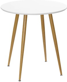 HOMCOM Mesa de Cozinha Redonda para 2 Pessoas Estilo Nórdico com Bancada Mate Carga Máxima 80kg Ø72x75 cm Branco