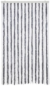 Cortina anti-insetos 118x220 cm chenille cinzento e branco