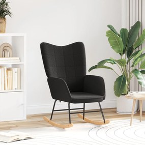 Cadeira Relaxante vidaXL Preto em Tecido com Pelo Curto