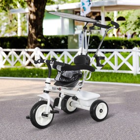 HOMCOM Triciclo para Crianças com Capô Removível e Dobrável 103x47x101