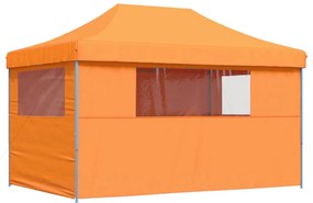 Tenda para festas pop-up dobrável c/ 4 paredes laterais laranja