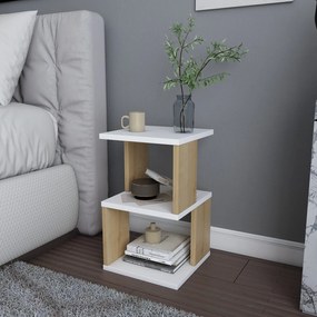 Mesinha de Cabeceira Carter – Branco Carvalho – 29,6x29,6x49,4 cm