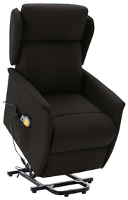 vidaXL Poltrona de massagens elevatória tecido preto