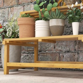 Suporte para Plantas de Madeira com Treliça Suporte para Vasos de 2 Níveis para Jardim Pátio Terraço 75x50x166 cm Natural