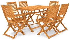 vidaXL Conjunto de jantar para jardim 7 pcs madeira de acácia maciça