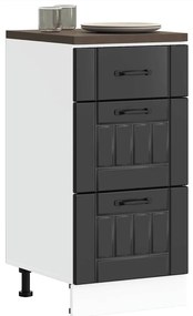 vidaXL Armário de cozinha baixo Lucca derivados de madeira preto