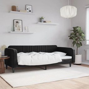 Sofá-cama 90x190 cm veludo preto