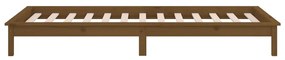 Estrutura cama c/ LED solteiro 75x190cm madeira castanho mel