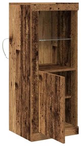 Aparador com Luzes LED Madeira Velha 41x37x100 cm