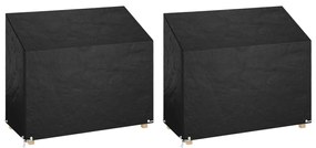 Capas p/ banco jardim 2 pcs 8 ilhós 160x70x70/88 cm polietileno
