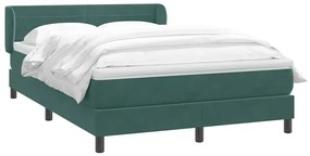 Box Cama primavera com Colchão Verde Escuro 140x210 cm Veludo