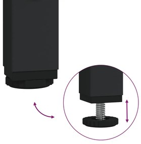 Suporte para roupas c/ prateleiras derivados de madeira preto