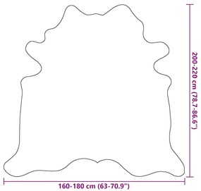Tapete em couro de vaca genuíno 180x220 cm castanho e branco