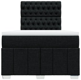 Cama boxspring com colchão 120x190 cm tecido preto