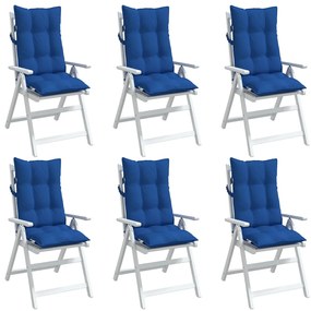 Almofadões cadeira encosto alto 6 pcs tecido oxford azul real