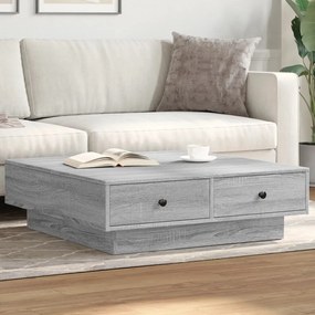 Mesa de centro 90x90x28 cm derivados madeira cinzento sonoma