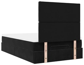 Estrutura de cama otomana com colchões 120x200 cm veludo preto