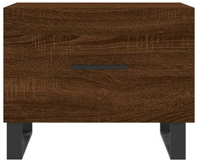 Mesa centro 2 pcs 50x50x40 cm madeira proc. carvalho castanho