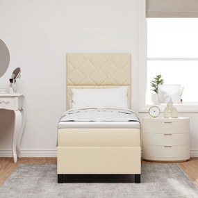 Cama Box Spring com Colchão Bege 80x200 cm Tecido