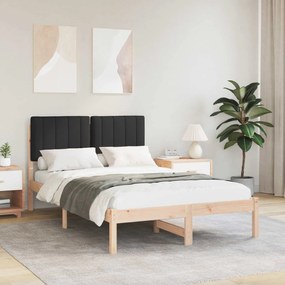 vidaXL Estrutura de Cama com Cabeceira Estofada Preto 120 x 190 cm