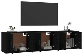 Móveis de TV de parede 3 pcs 57x34,5x40 cm preto