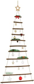 vidaXL Árvore de Natal suspensa com estrela no topo 74x150 cm galho natural