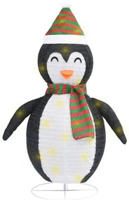 Pinguim de Natal decorativo com luzes LED tecido de luxo 120 cm