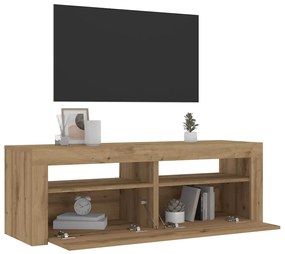 vidaXL Mesas cabeceira c/ LEDs 2 pcs 60x35x40 cm carvalho artesanal